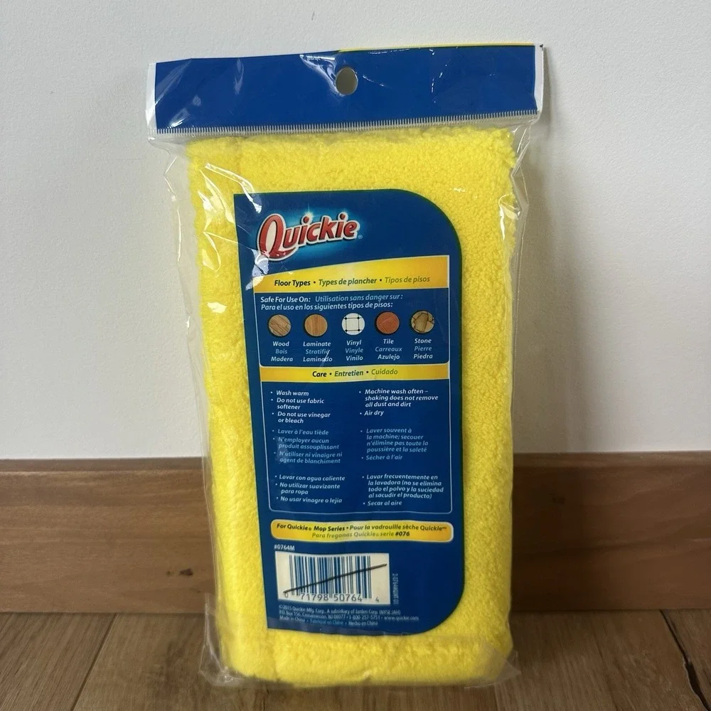 Quickie Lift-Off Microfiber Floor Mop Refill - For Hardwood & More, New‎ Sealed